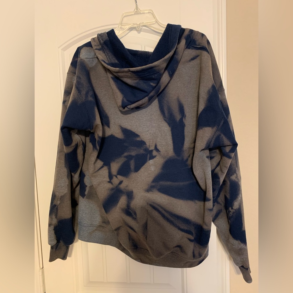 CUSTOM Dallas Cowboys Hanes Men’s Full Zip EcoSmart Hoodie Navy Bleached | Large - Picture 3 of 5